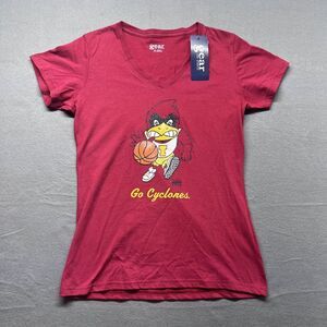 Gear For Sports Iowa Cyclones Shirt Womens Small Red Graphic Print‎ Vneck NEW